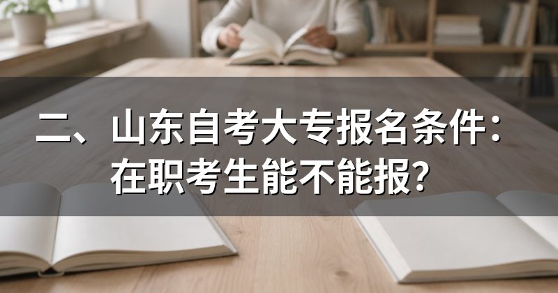 二、山东自考大专报名条件:在职考生能不能报?