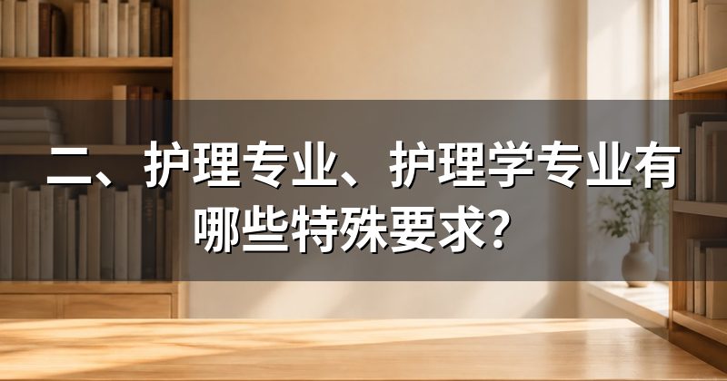 二、护理专业、护理学专业有哪些特殊要求?