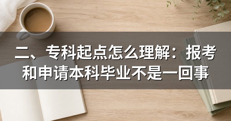 二、专科起点怎么理解：报考和申请本科毕业不是一回事