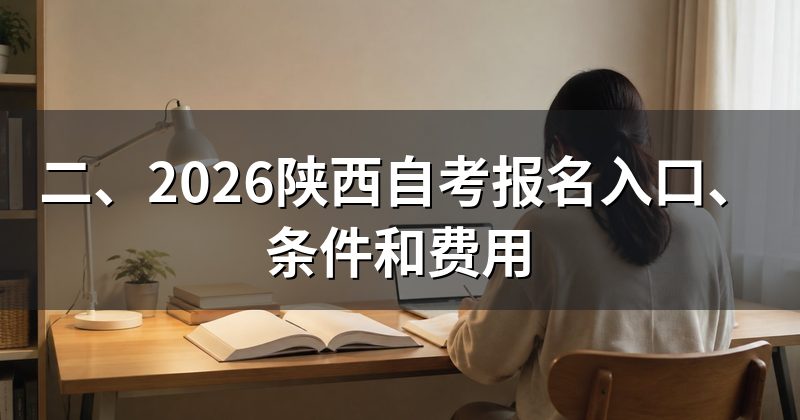 二、2026陕西自考报名入口、条件和费用