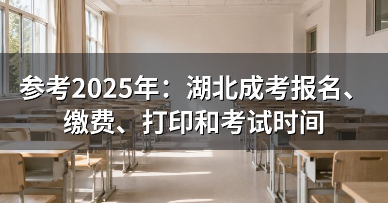 参考2025年:湖北成考报名、缴费、打印和考试时间