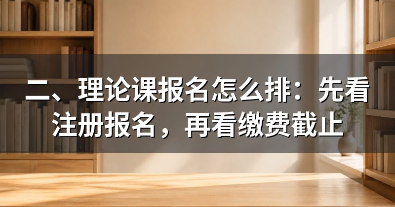二、理论课报名怎么排：先看注册报名，再看缴费截止