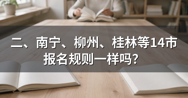二、南宁、柳州、桂林等14市报名规则一样吗?