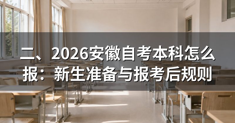 二、2026安徽自考本科怎么报:新生准备与报考后规则