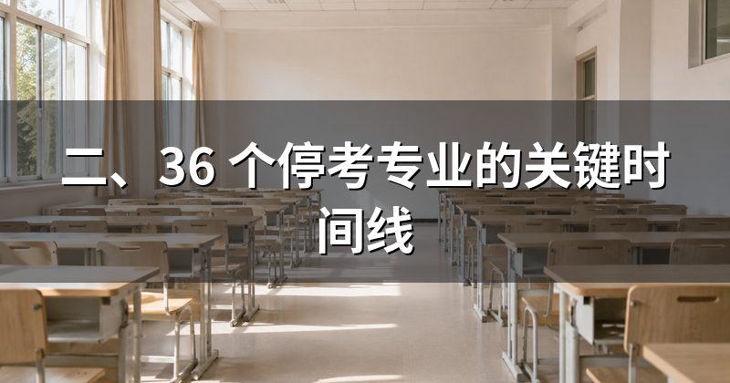 二、36 个停考专业的关键时间线