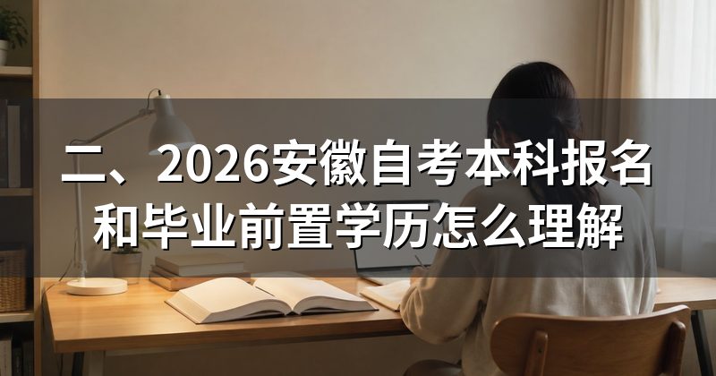二、2026安徽自考本科报名和毕业前置学历怎么理解