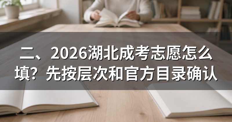 二、2026湖北成考志愿怎么填？先按层次和官方目录确认