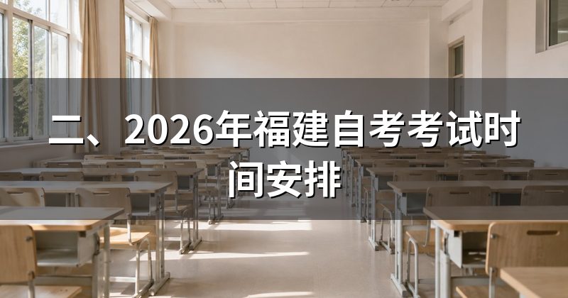 二、2026年福建自考考试时间安排