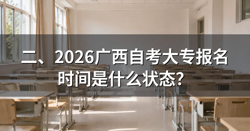 二、2026广西自考大专报名时间是什么状态?