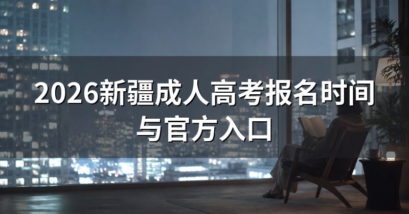 2026新疆成人高考报名时间与官方入口