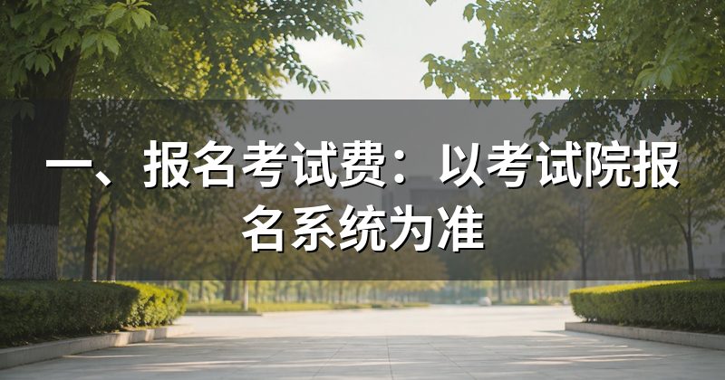 一、报名考试费：以考试院报名系统为准