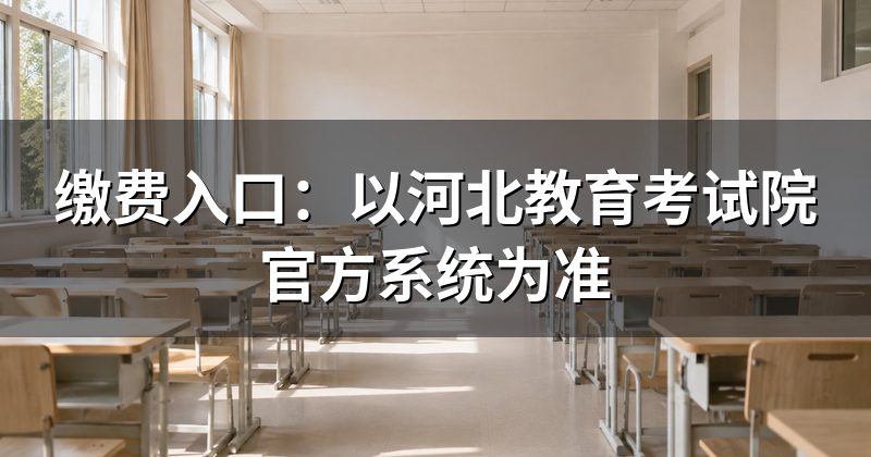 缴费入口:以河北教育考试院官方系统为准