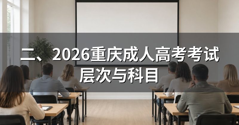 二、2026重庆成人高考考试层次与科目
