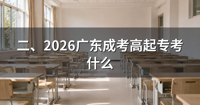 二、2026广东成考高起专考什么