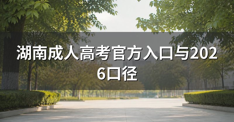 湖南成人高考官方入口与2026口径