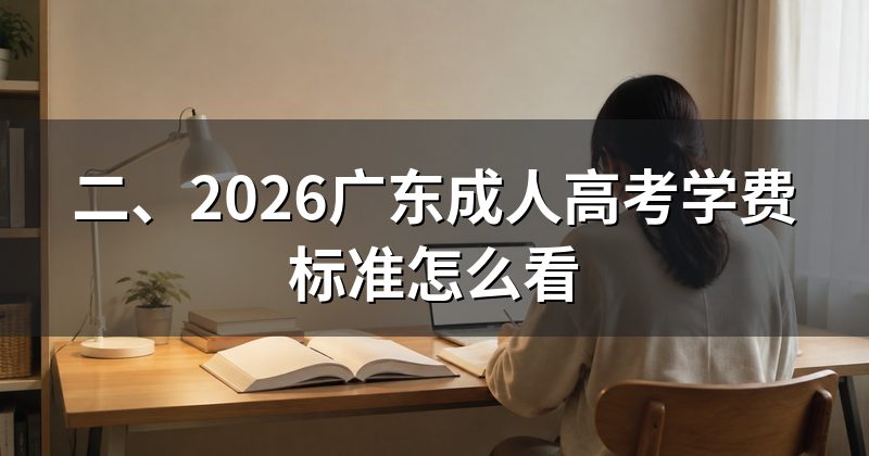 二、2026广东成人高考学费标准怎么看