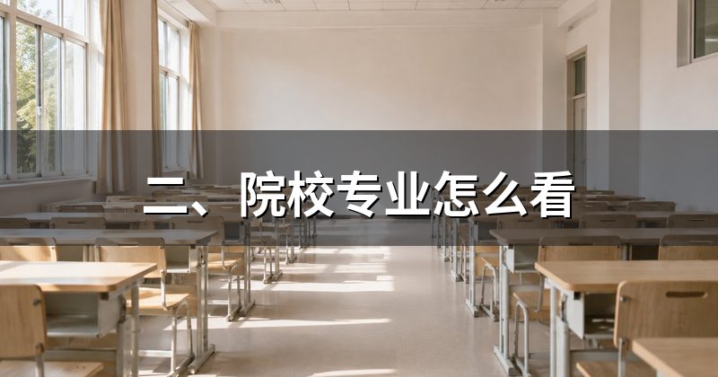 二、院校专业怎么看