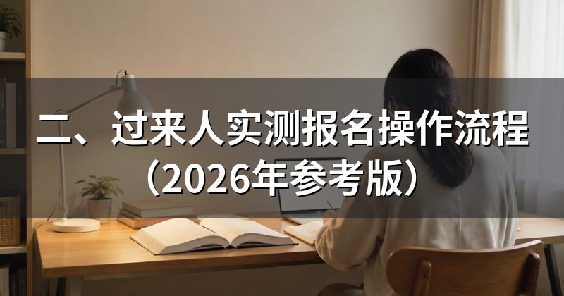 二、过来人实测报名操作流程(2026年参考版)