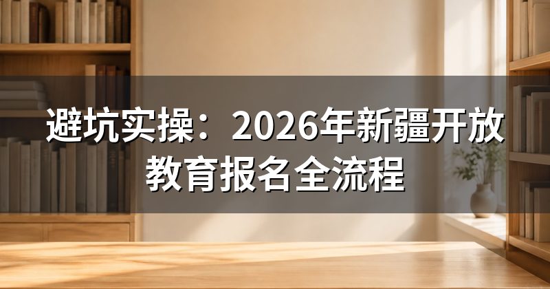 避坑实操：2026年新疆开放教育报名全流程