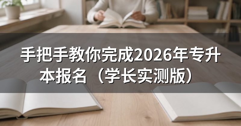 手把手教你完成2026年专升本报名(学长实测版)