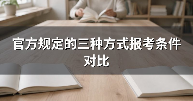 官方规定的三种方式报考条件对比
