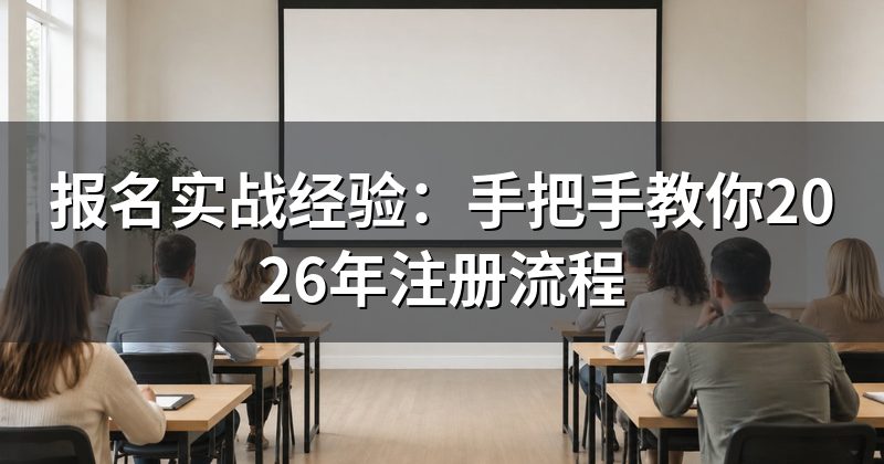 报名实战经验：手把手教你2026年注册流程