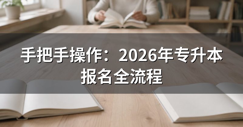 手把手操作：2026年专升本报名全流程