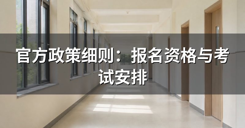 官方政策细则：报名资格与考试安排