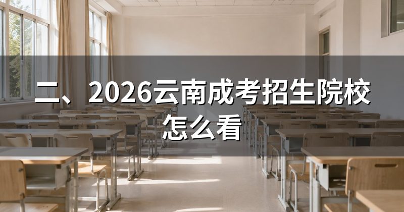 二、2026云南成考招生院校怎么看