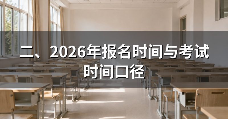 二、2026年报名时间与考试时间口径