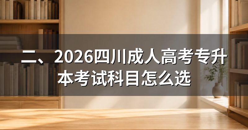 二、2026四川成人高考专升本考试科目怎么选