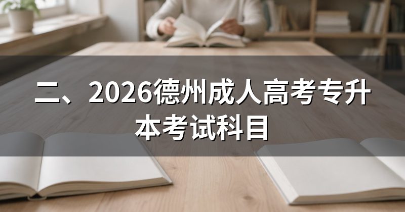 二、2026德州成人高考专升本考试科目