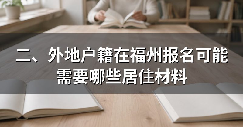 二、外地户籍在福州报名可能需要哪些居住材料