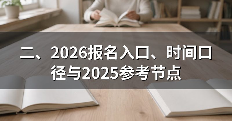 二、2026报名入口、时间口径与2025参考节点