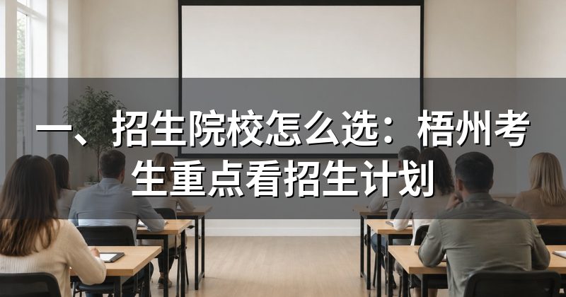 一、招生院校怎么选:梧州考生重点看招生计划
