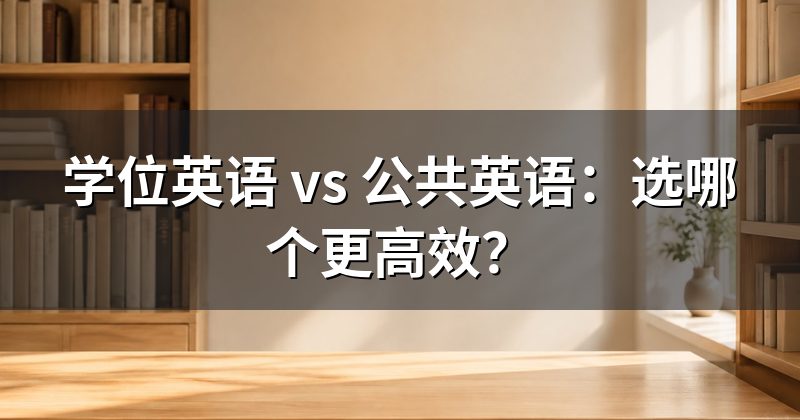 学位英语 vs 公共英语:选哪个更高效?
