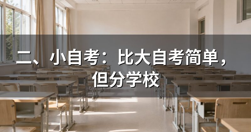 二、小自考:比大自考简单,但分学校