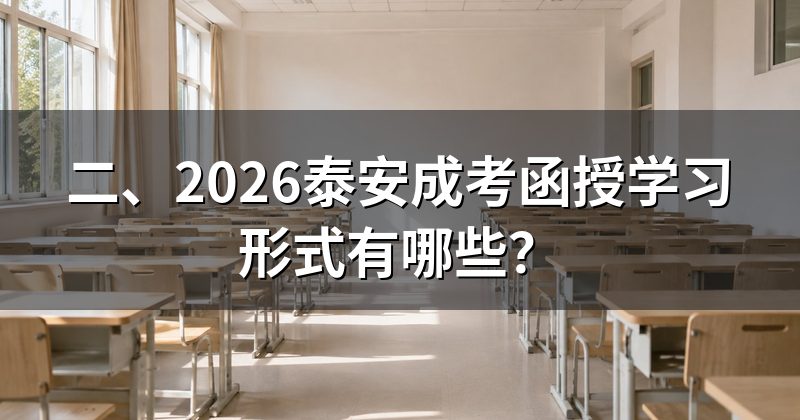 二、2026泰安成考函授学习形式有哪些?