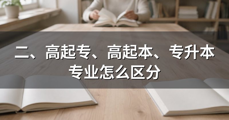 二、高起专、高起本、专升本专业怎么区分