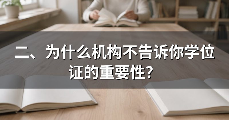 二、为什么机构不告诉你学位证的重要性?
