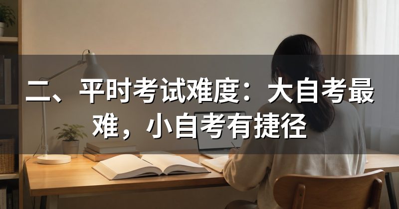 二、平时考试难度：大自考最难，小自考有捷径
