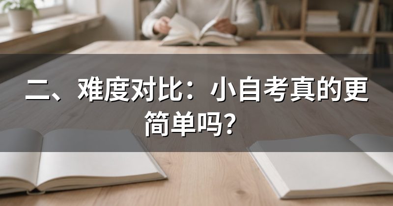 二、难度对比:小自考真的更简单吗?