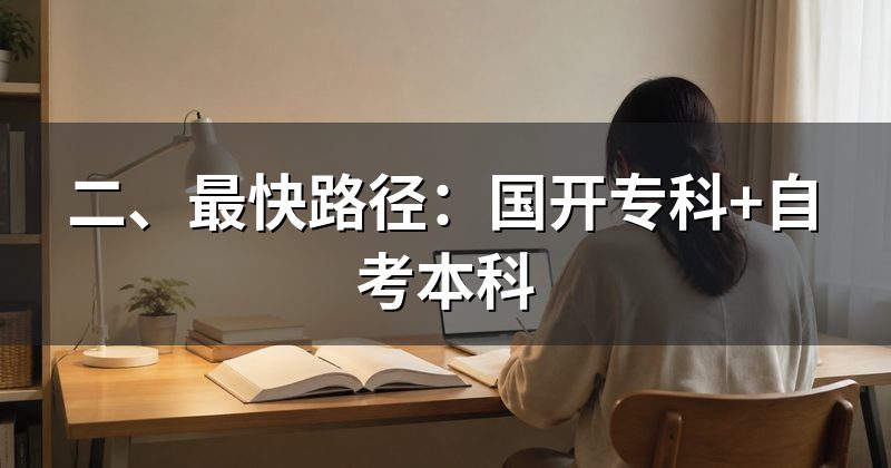 二、最快路径:国开专科+自考本科