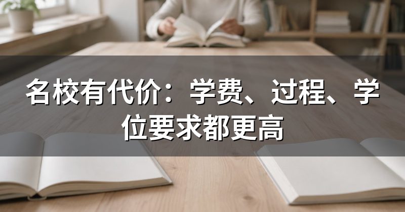 名校有代价:学费、过程、学位要求都更高