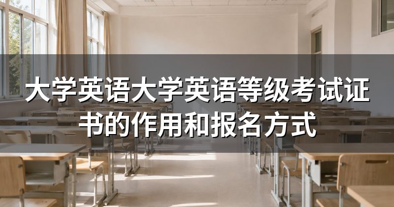 大学英语大学英语等级考试证书的作用和报名方式