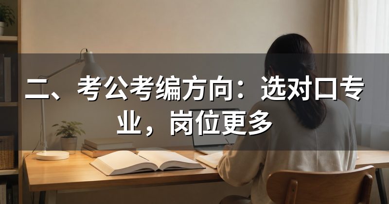 二、考公考编方向：选对口专业，岗位更多