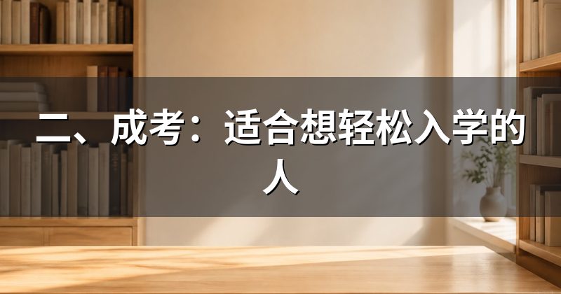 二、成考：适合想轻松入学的人