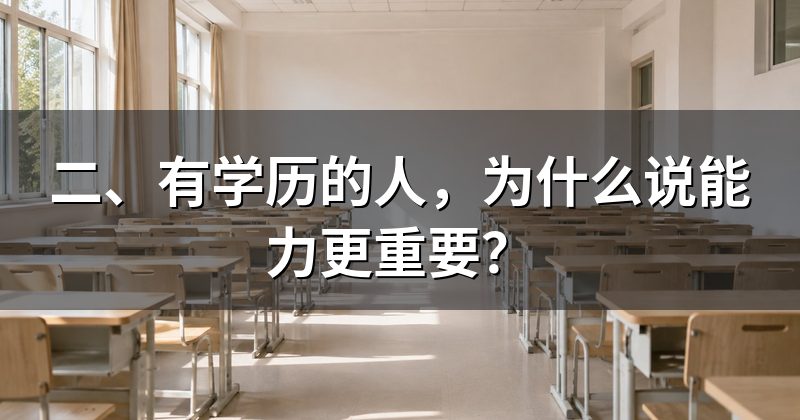 二、有学历的人，为什么说能力更重要？