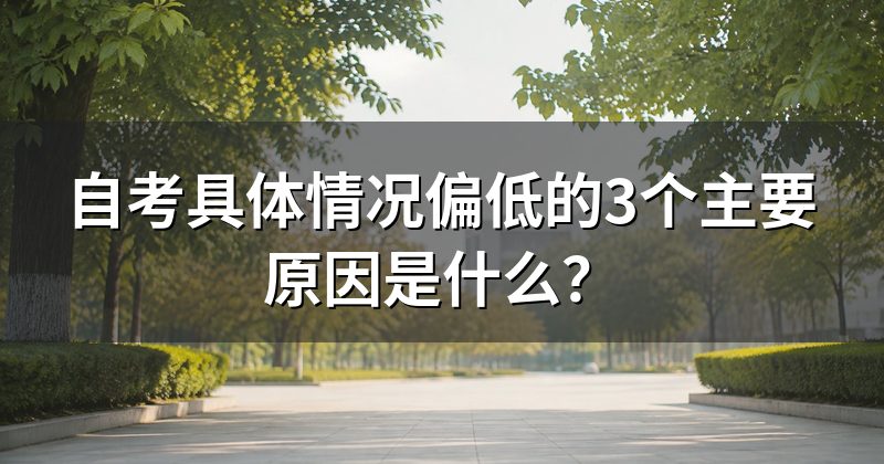自考具体情况偏低的3个主要原因是什么?