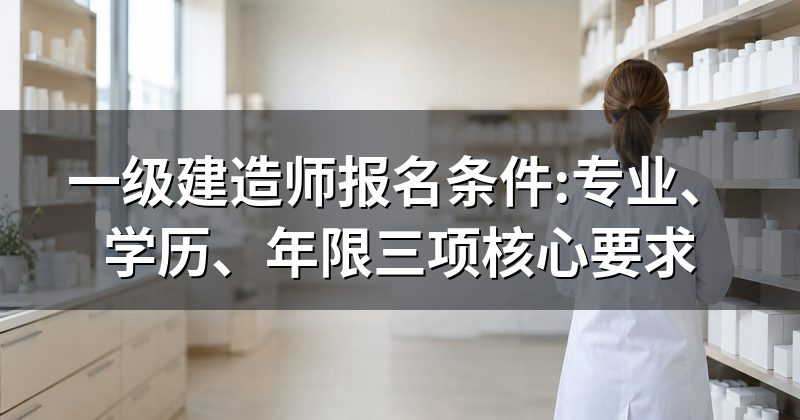 一级建造师报名条件:专业、学历、年限三项核心要求